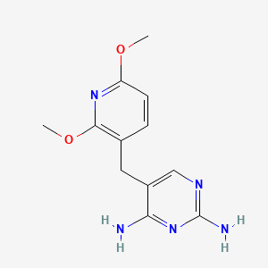molecular formula C12H15N5O2 B14471222 Pyrimidine, 2,4-diamino-5-((2,6-dimethoxy-3-pyridyl)methyl)- CAS No. 65873-69-0