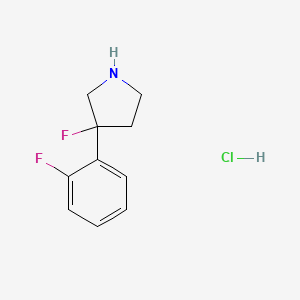 molecular formula C10H12ClF2N B1447123 3-Fluoro-3-(2-fluorophenyl)pyrrolidine hydrochloride CAS No. 1803561-18-3