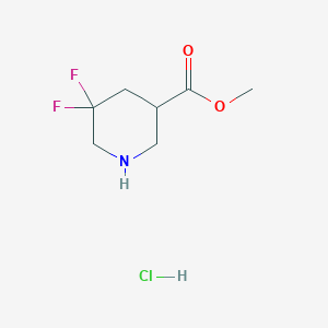 molecular formula C7H12ClF2NO2 B1447128 Methyl 5,5-difluoropiperidine-3-carboxylate hydrochloride CAS No. 1359656-87-3