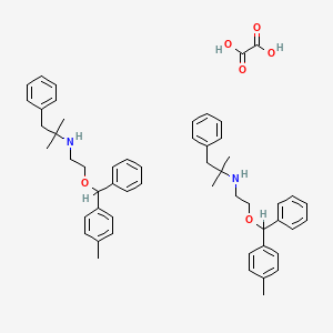 molecular formula C54H64N2O6 B14471282 2-methyl-N-[2-[(4-methylphenyl)-phenylmethoxy]ethyl]-1-phenylpropan-2-amine;oxalic acid CAS No. 65236-27-3