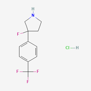 molecular formula C11H12ClF4N B1447129 3-Fluoro-3-[4-(trifluoromethyl)phenyl]pyrrolidine hydrochloride CAS No. 1803602-12-1