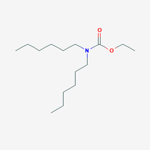 molecular formula C15H31NO2 B14471319 Carbamic acid, dihexyl-, ethyl ester CAS No. 67678-41-5