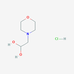 molecular formula C6H14ClNO3 B1447133 2-Morpholinoethane-1,1-diol hydrochloride CAS No. 1788043-90-2