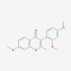 molecular formula C19H18O5 B14471346 3-(2,4-Dimethoxyphenyl)-7-methoxy-2-methyl-4H-1-benzopyran-4-one CAS No. 70387-01-8