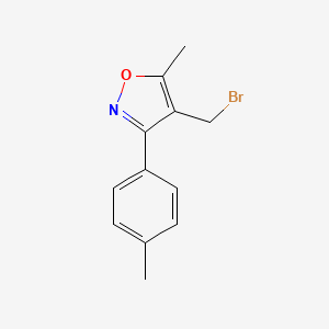 molecular formula C12H12BrNO B1447135 4-(Bromomethyl)-5-methyl-3-p-tolylisoxazole CAS No. 1159981-12-0