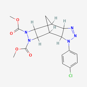 molecular formula C17H18ClN5O4 B14471352 Dimethyl 1-(p-chlorophenyl)-3a,4,4a,6a,7,7a-hexahydro-4,7-methano-1H-(1,2)diazeto(3,4-f)benzotriazole-5,6-dicarboxylate CAS No. 65244-18-0