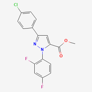 molecular formula C17H11ClF2N2O2 B1447137 Methyl 3-(4-chlorophenyl)-1-(2,4-difluorophenyl)-1H-pyrazole-5-carboxylate CAS No. 1202028-92-9