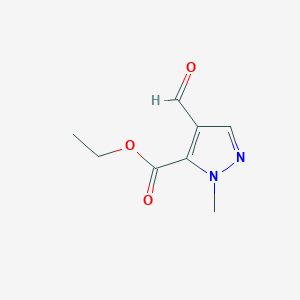 molecular formula C8H10N2O3 B1447138 4-Formyl-2-methyl-2H-pyrazole-3-carboxylic acid ethyl ester CAS No. 1350475-46-5