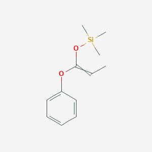 molecular formula C12H18O2Si B14471382 Trimethyl[(1-phenoxyprop-1-en-1-yl)oxy]silane CAS No. 65946-50-1