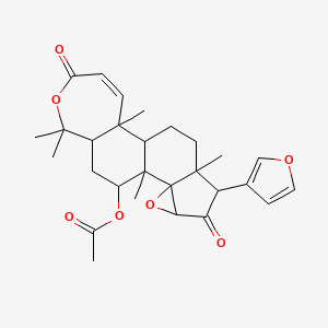 molecular formula C28H34O7 B14471413 Evodulone CAS No. 71899-59-7