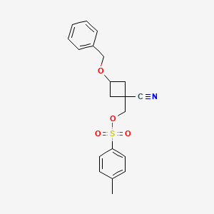 molecular formula C20H21NO4S B1447148 (3-(Benzyloxy)-1-cyanocyclobutyl)-methyl 4-methylbenzenesulfonate CAS No. 1181816-15-8