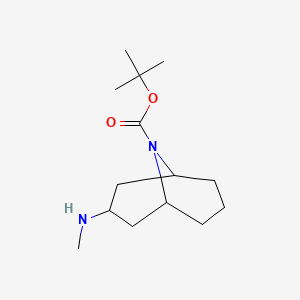molecular formula C14H26N2O2 B1447152 tert-Butyl 3-(methylamino)-9-azabicyclo[3.3.1]nonane-9-carboxylate CAS No. 1810070-17-7