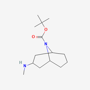 molecular formula C14H26N2O2 B1447152 exo-tert-Butyl 3-(methylamino)-9-azabicyclo[3.3.1]nonane-9-carboxylate CAS No. 1810070-17-7