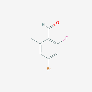 molecular formula C8H6BrFO B1447154 4-溴-2-氟-6-甲基苯甲醛 CAS No. 1805421-14-0