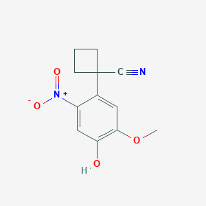 molecular formula C12H12N2O4 B1447158 1-(4-Hydroxy-5-methoxy-2-nitrophenyl)cyclobutanecarbonitrile CAS No. 1527503-23-6