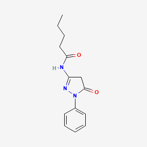molecular formula C14H17N3O2 B14471606 N-(5-Oxo-1-phenyl-4,5-dihydro-1H-pyrazol-3-yl)pentanamide CAS No. 71683-82-4