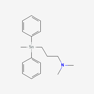 molecular formula C18H25NSn B14471611 N,N-dimethyl-3-[methyl(diphenyl)stannyl]propan-1-amine CAS No. 68043-49-2