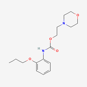 molecular formula C16H24N2O4 B14471625 Carbamic acid, (2-propoxyphenyl)-, 2-(4-morpholinyl)ethyl ester CAS No. 65347-84-4