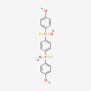 molecular formula C20H20O4P2S2 B14471648 Hydroxy-[4-[hydroxy-(4-methoxyphenyl)phosphinothioyl]phenyl]-(4-methoxyphenyl)-sulfanylidene-lambda5-phosphane CAS No. 66055-06-9