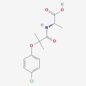 molecular formula C13H16ClNO4 B14471692 N-[2-(4-Chlorophenoxy)-2-methylpropanoyl]-L-alanine CAS No. 5658-63-9