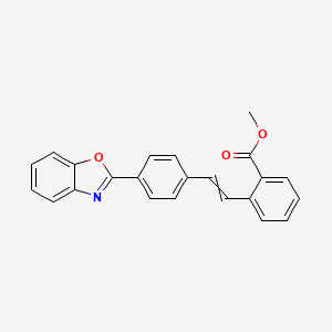 molecular formula C23H17NO3 B14471710 Methyl 2-{2-[4-(1,3-benzoxazol-2-yl)phenyl]ethenyl}benzoate CAS No. 65963-54-4