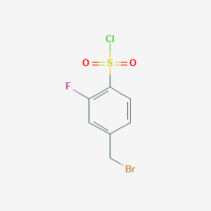 molecular formula C7H5BrClFO2S B1447172 4-(Bromomethyl)-2-fluorobenzenesulphonyl chloride CAS No. 1820684-91-0