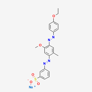molecular formula C22H21N4NaO5S B14471733 3-((4-((p-Ethoxyphenyl)azo)-5-methoxy-2-methylphenyl)azo)benzenesulfonic acid, sodium salt CAS No. 72138-85-3