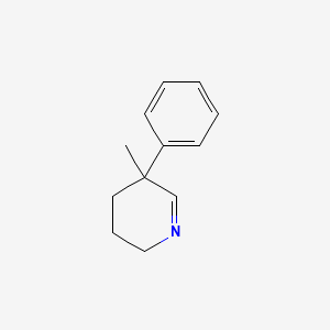 molecular formula C12H15N B14471775 5-Methyl-5-phenyl-2,3,4,5-tetrahydropyridine CAS No. 67625-96-1