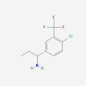 molecular formula C10H11ClF3N B1447180 1-(4-Chloro-3-(trifluoromethyl)phenyl)propan-1-amine CAS No. 1270540-71-0