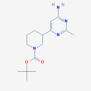 molecular formula C15H24N4O2 B1447181 tert-Butyl 3-(6-amino-2-methylpyrimidin-4-yl)piperidine-1-carboxylate CAS No. 1446282-15-0