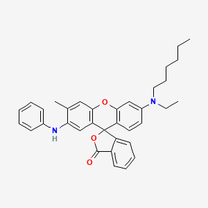 molecular formula C35H36N2O3 B14471836 Spiro[isobenzofuran-1(3H),9'-[9H]xanthen]-3-one, 6'-(ethylhexylamino)-3'-methyl-2'-(phenylamino)- CAS No. 70516-51-7