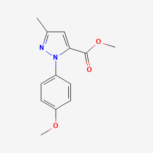 molecular formula C13H14N2O3 B1447185 Methyl 1-(4-methoxyphenyl)-3-methyl-1H-pyrazole-5-carboxylate CAS No. 1202029-49-9
