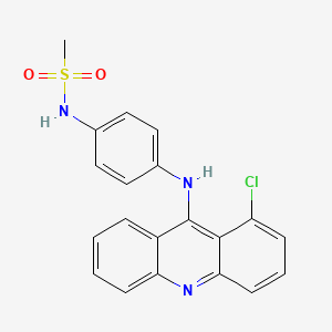 molecular formula C20H16ClN3O2S B14471927 Methanesulfonanilide, 4'-(1-chloro-9-acridinylamino)- CAS No. 72738-97-7