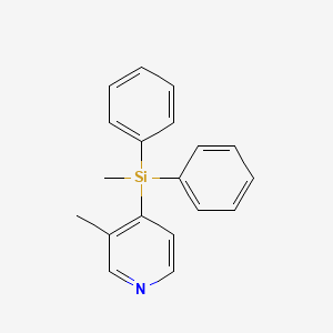 molecular formula C19H19NSi B14471963 Pyridine, 3-methyl-4-(methyldiphenylsilyl)- CAS No. 72617-73-3
