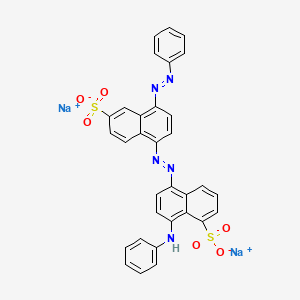 molecular formula C32H21N5Na2O6S2 B14471996 Disodium 8-(phenylamino)-5-[[4-(phenylazo)-6-sulphonato-1-naphthyl]azo]naphthalene-1-sulphonate CAS No. 68227-72-5