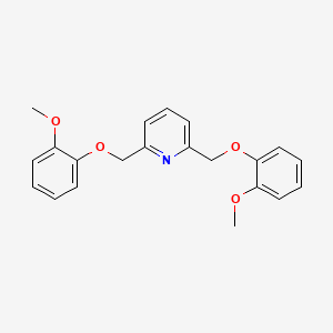 molecular formula C21H21NO4 B14472007 Pyridine, 2,6-bis[(2-methoxyphenoxy)methyl]- CAS No. 66433-99-6