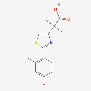 2-[2-(4-Fluoro-2-methylphenyl)-1,3-thiazol-4-yl]-2-methylpropanoic acid