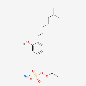 molecular formula C16H27NaO6S B14472111 Sodium;ethoxy sulfate;2-(6-methylheptyl)phenol CAS No. 67759-39-1