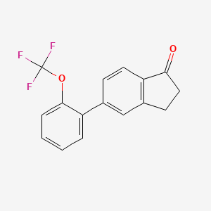 molecular formula C16H11F3O2 B1447219 5-(2-(Trifluoromethoxy)phenyl)-1-indanone CAS No. 1261833-75-3