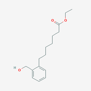 molecular formula C16H24O3 B14472198 Ethyl 7-[2-(hydroxymethyl)phenyl]heptanoate CAS No. 65641-25-0