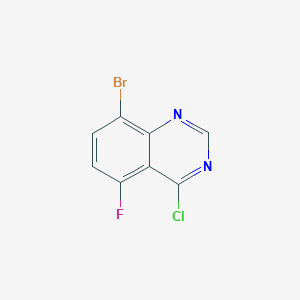 molecular formula C8H3BrClFN2 B1447221 8-溴-4-氯-5-氟喹唑啉 CAS No. 1351499-20-1