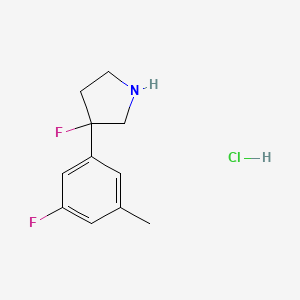 molecular formula C11H14ClF2N B1447223 3-Fluoro-3-(3-fluoro-5-methylphenyl)pyrrolidine hydrochloride CAS No. 1803600-62-5