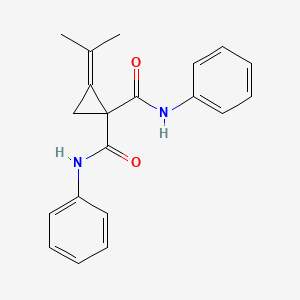 molecular formula C20H20N2O2 B14472234 N,N-Diphenyl-2-propan-2-ylidenecyclopropane-1,1-dicarboxamide CAS No. 65811-33-8