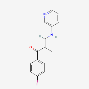 molecular formula C15H13FN2O B14472251 1-(4-Fluorophenyl)-2-methyl-3-(3-pyridinylamino)-2-propen-1-one CAS No. 65201-24-3