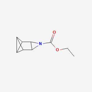 molecular formula C9H11NO2 B14472266 Ethyl 7-azatetracyclo[4.1.0.0~2,4~.0~3,5~]heptane-7-carboxylate CAS No. 72393-09-0