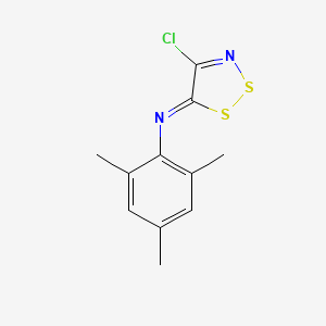 molecular formula C11H11ClN2S2 B14472272 Benzenamine, N-(4-chloro-5H-1,2,3-dithiazol-5-ylidene)-2,4,6-trimethyl- CAS No. 65342-94-1