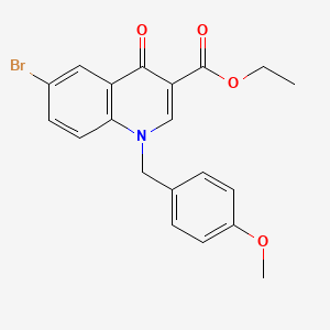 molecular formula C20H18BrNO4 B1447232 Ethyl 6-bromo-1-[(4-methoxyphenyl)methyl]-4-oxoquinoline-3-carboxylate CAS No. 1248546-11-3