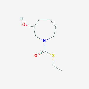 molecular formula C9H17NO2S B14472369 S-Ethyl 3-hydroxyazepane-1-carbothioate CAS No. 66747-11-3
