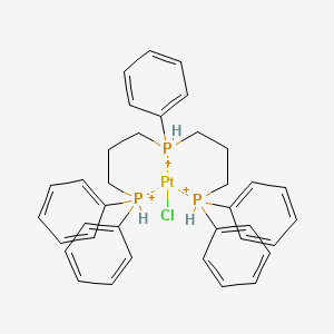 molecular formula C36H40ClP3Pt+3 B14472428 Bis(3-diphenylphosphaniumylpropyl)-phenylphosphanium;chloroplatinum CAS No. 71597-21-2