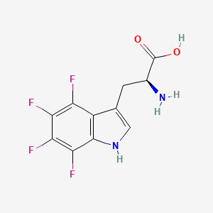 molecular formula C11H8F4N2O2 B14472503 4,5,6,7-Tetrafluoro-L-tryptophan CAS No. 72120-72-0